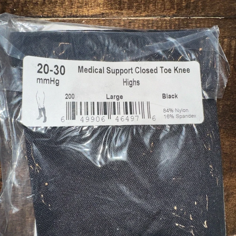 Ames Walker P200 size large black Compression Socks 20-30 mmHg
